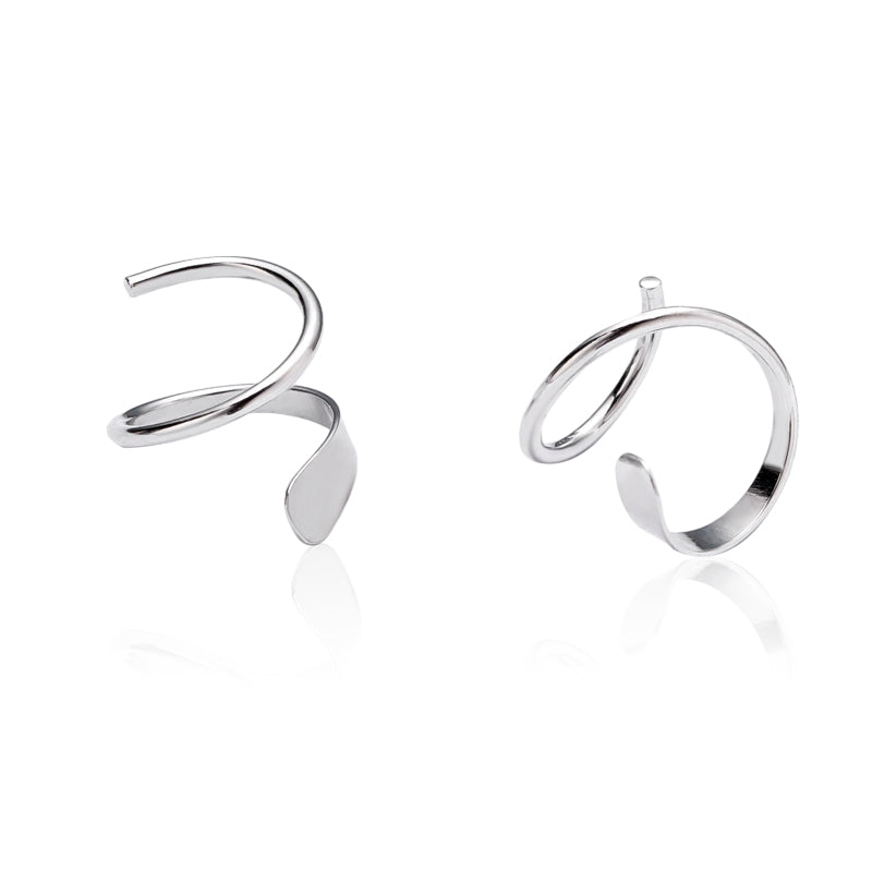 Minimal Spiral Hoop Twist Earrings (Thick Hoop Version)