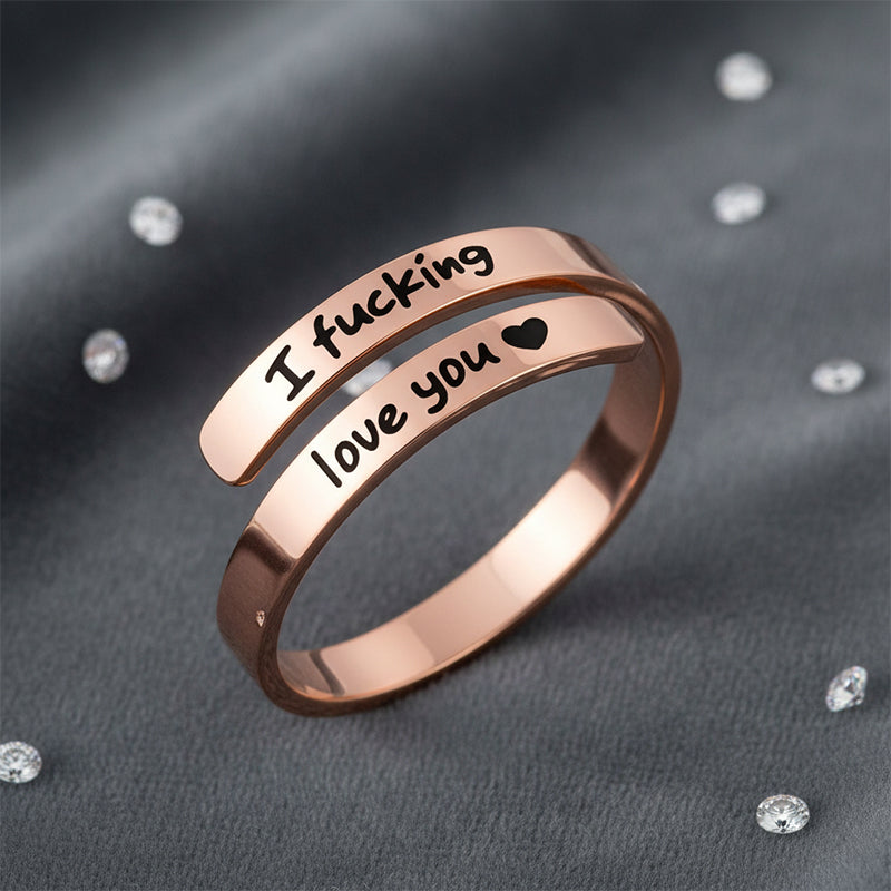 Engraved Heart Spiral Wrap Twist Vintage Promise Rings
