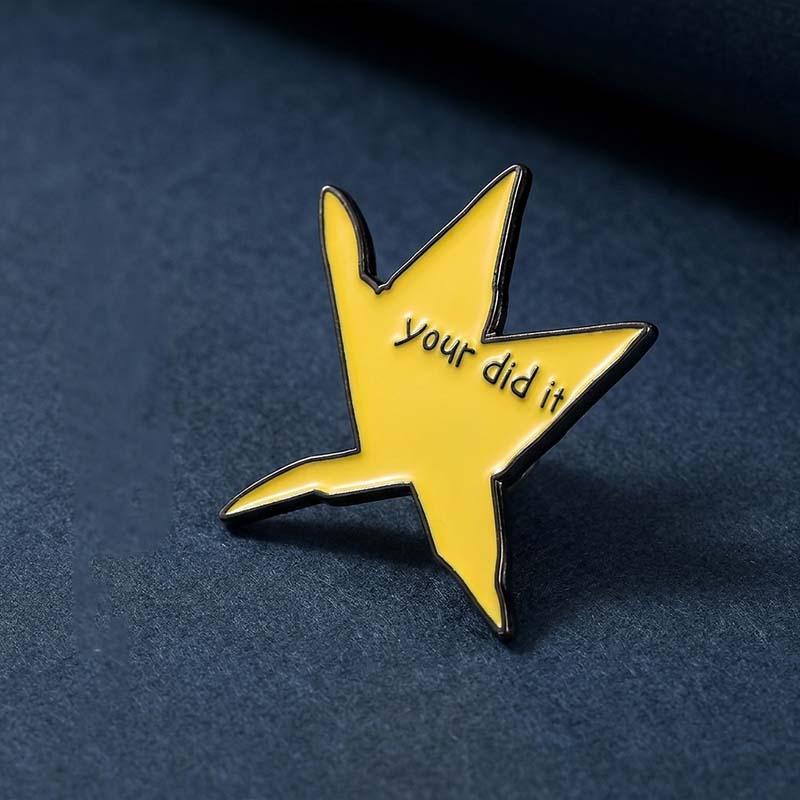 Funny Star Zinc Alloy Cartoon Badge Brooch