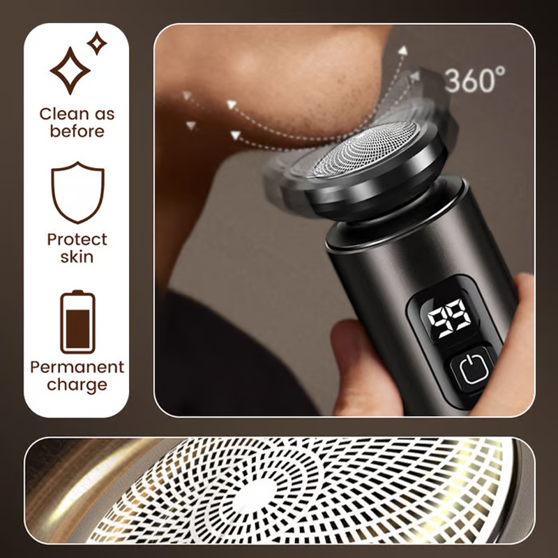 Portable Electric Mini Shaver with Floating Blades