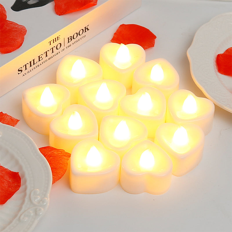 24pcs LED Heart-shaped Electronic Candle Light