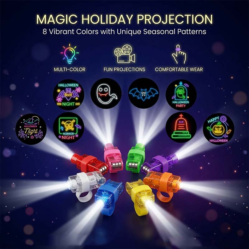 Halloween pattern finger projector lights