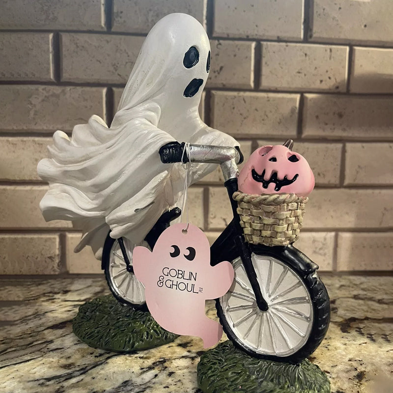 Cute Ghost Biker Figurine