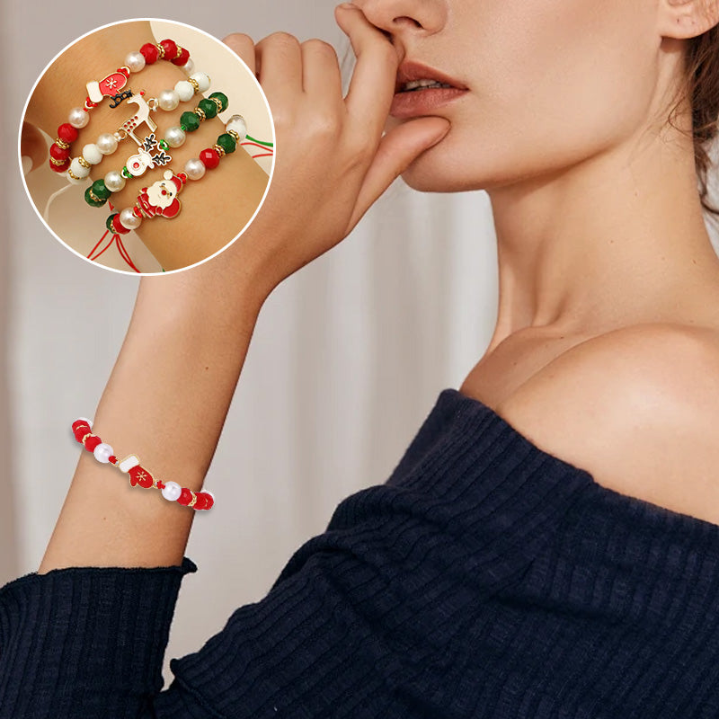 4Pcs Christmas Santa Claus Elk Colorful Bracelet