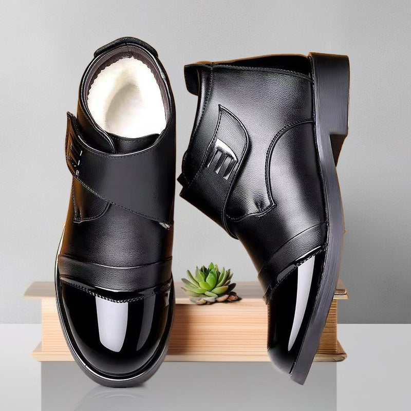 Men's Winter Leather Shoes Plush Warm Comfortable