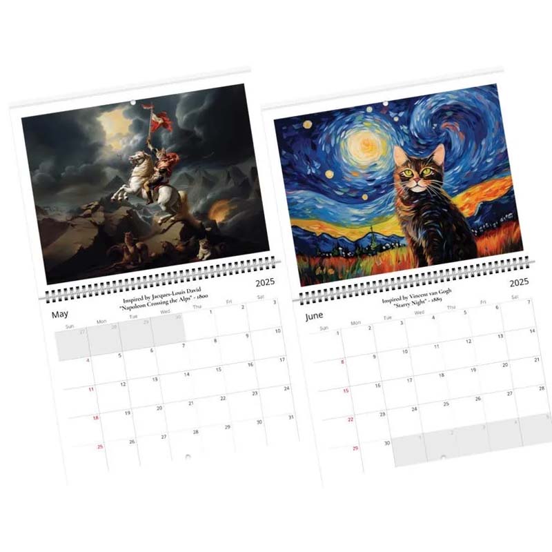 🐱Iconic Cat Art 2025 Calendar - Masterpieces Reimagined