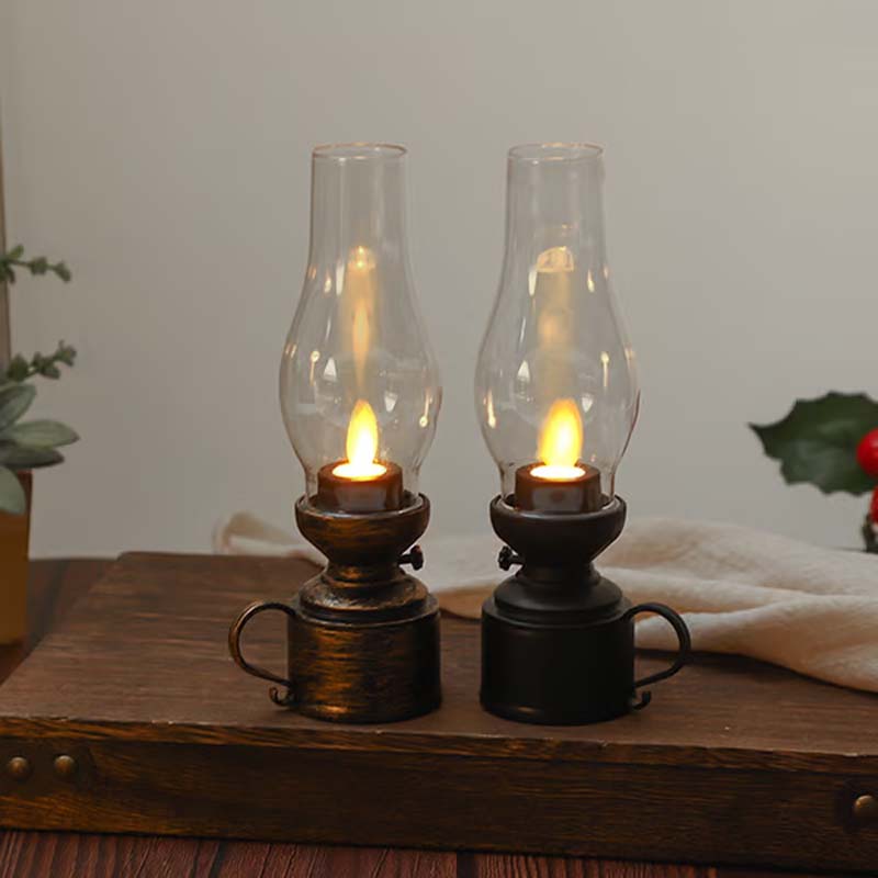 ✨🕯️LED Vintage Kerosene Lamp Electronic Swing Candle