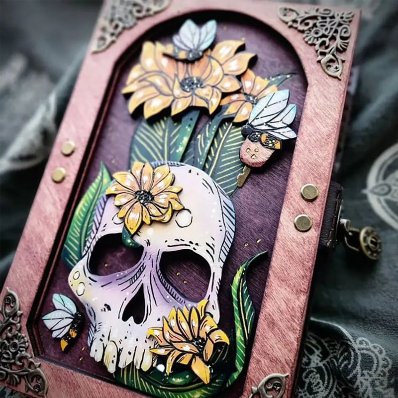 Mushroom Sunflower Skull Journal