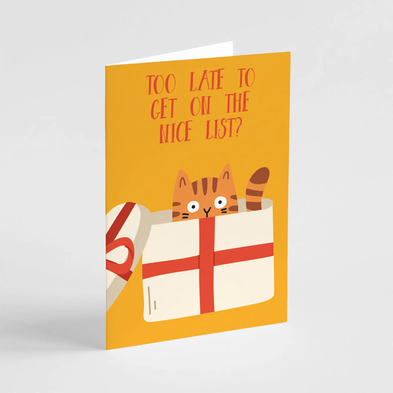 Funny Christmas Cat Greeting Card