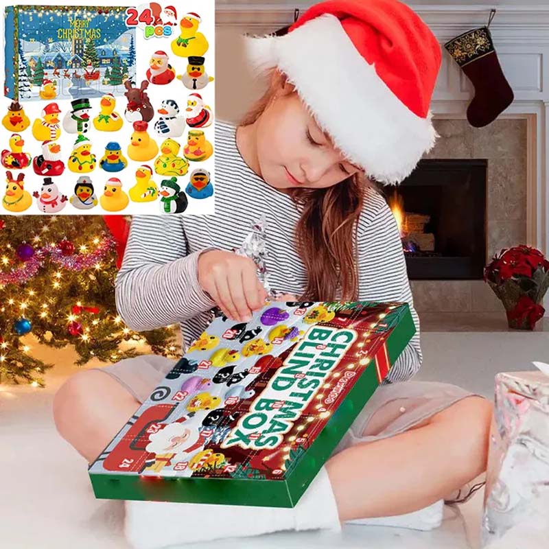 24 Pcs Countdown Christmas Rubber Ducks Advent Calendar