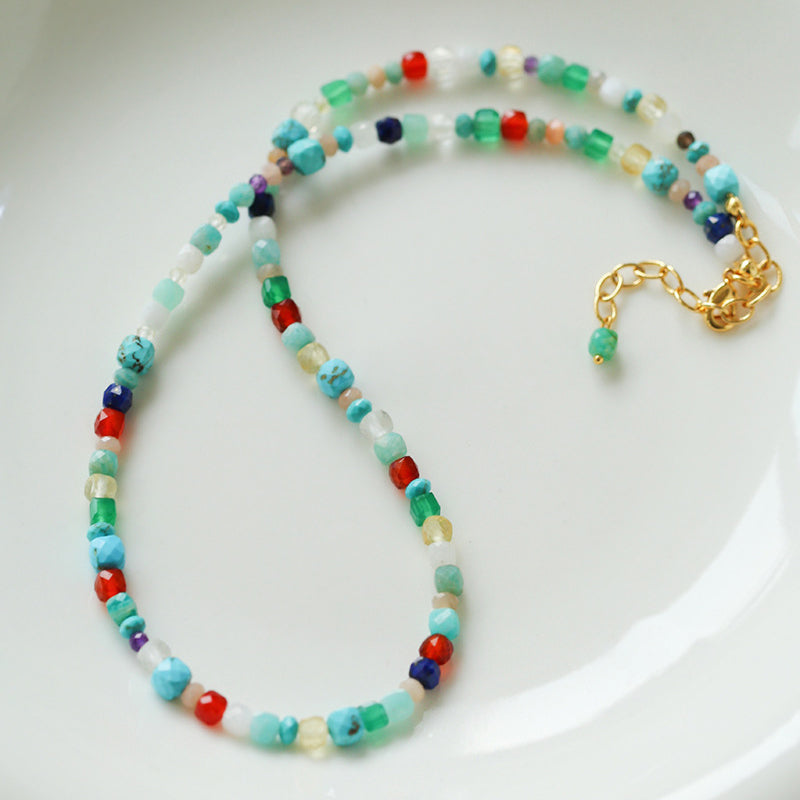 Freedom Beaded Gemstone Necklace