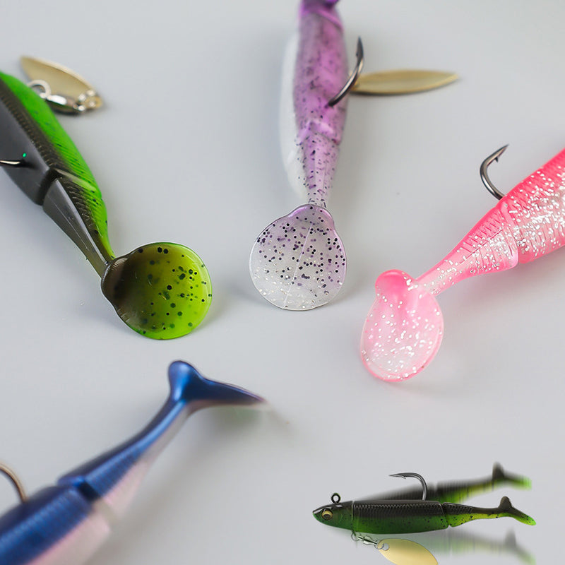 Lead head hook T tail bait, 6 pcs