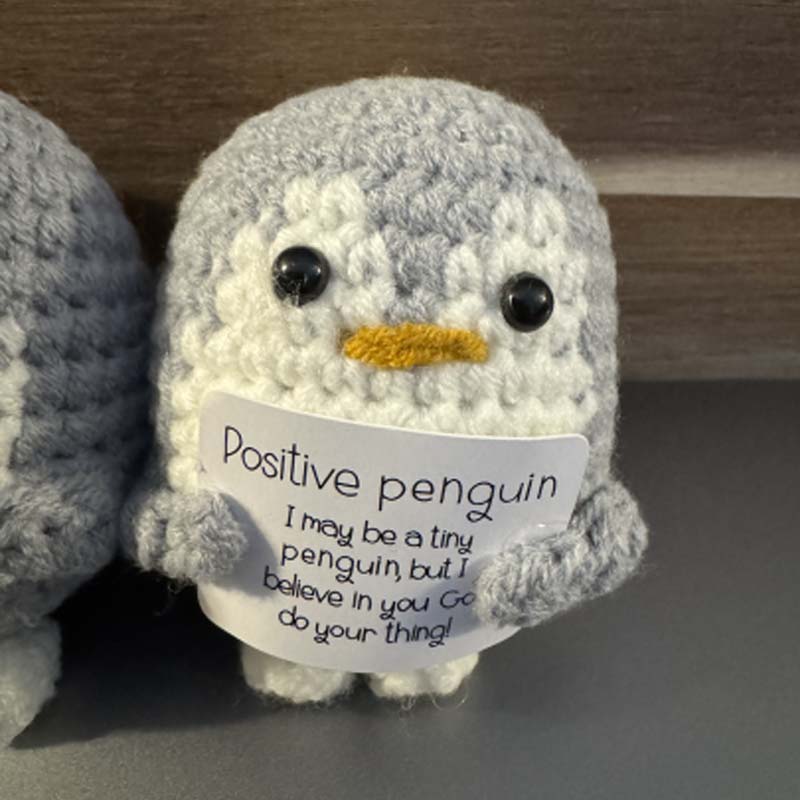 Wool Crochet Penguin Figurine