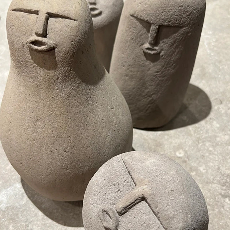 Stone Carving Face Figurine