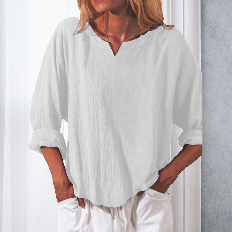 Womens Casual Solid V Neck T-shirt