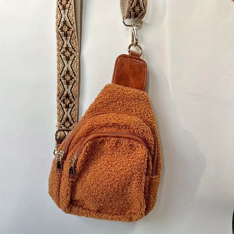 Autumn and winter plush messenger bag