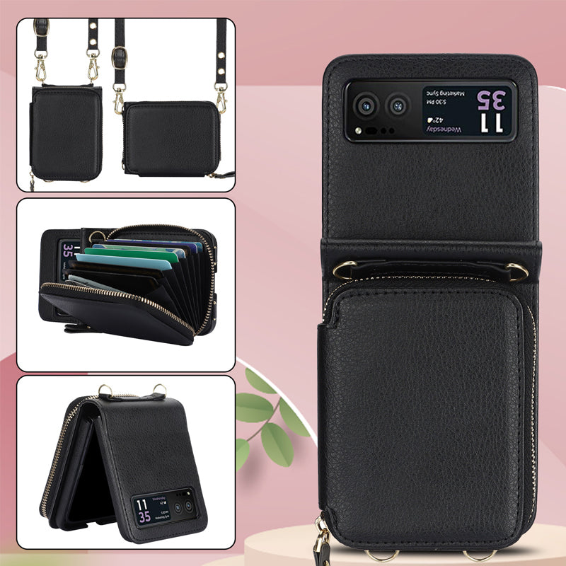 Leather Zipper Card Holder for Samsung Galaxy Z Flip3/4/5