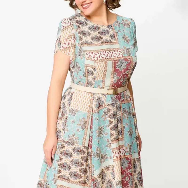 Comfortable and Elegant Patchwork Printed Dress