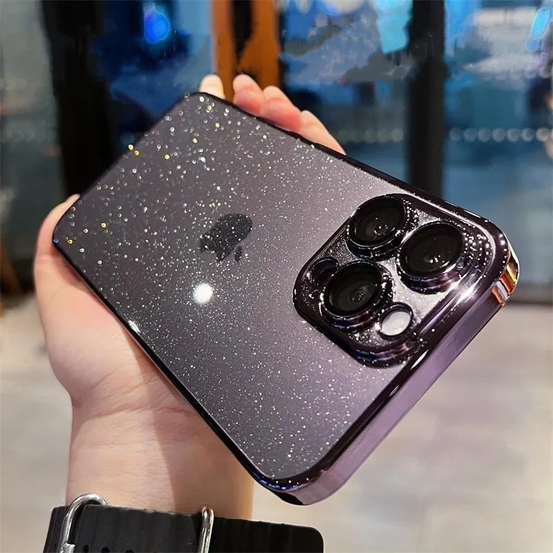 Electroplated Glitter Leaky Label Magnetic Phone Case