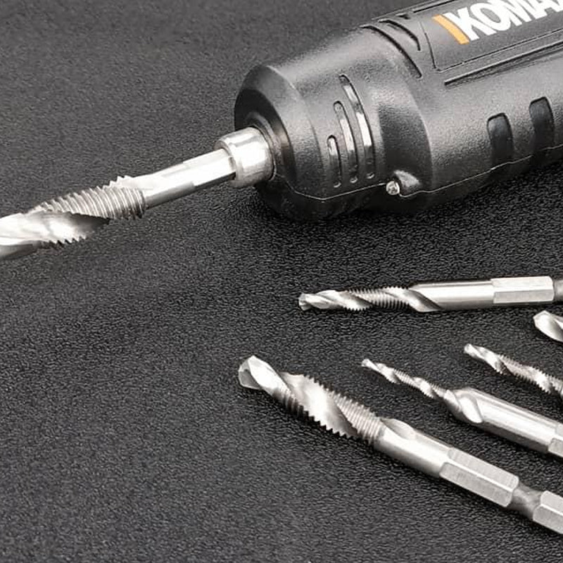 6 Piece Hexagon Shank Metric Composite Tap White Drill/Titanium Plated