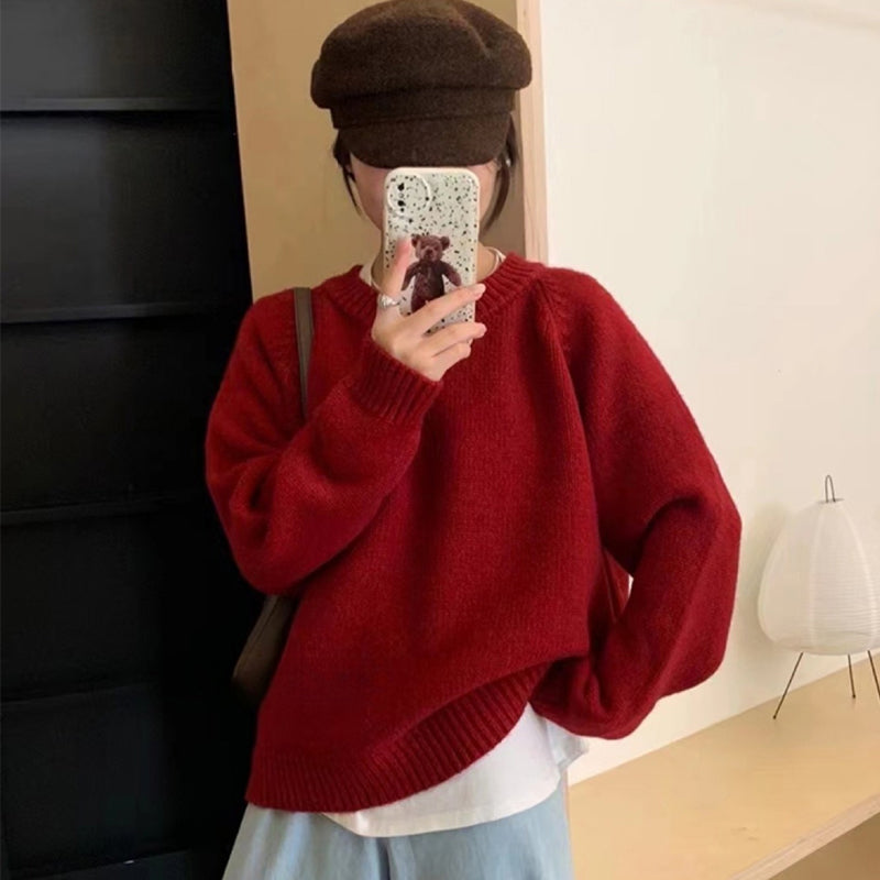 Crew neck candy coloured pullover jumper