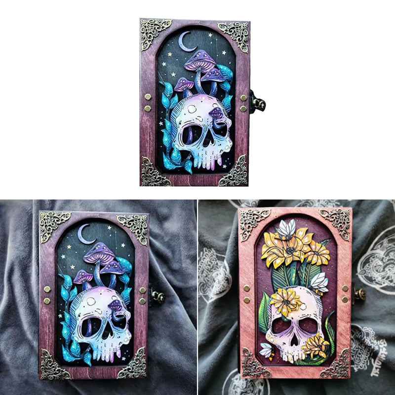 Mushroom Sunflower Skull Journal