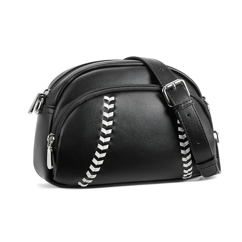 Baseball shaped shoulder bag