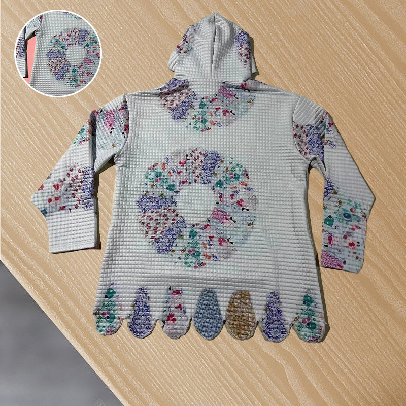 Women's Fashion Waffle print hoodie
