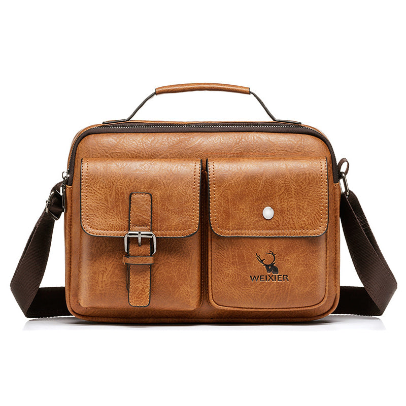 Waterproof Vintage Leather Briefcase Shoulder Bag