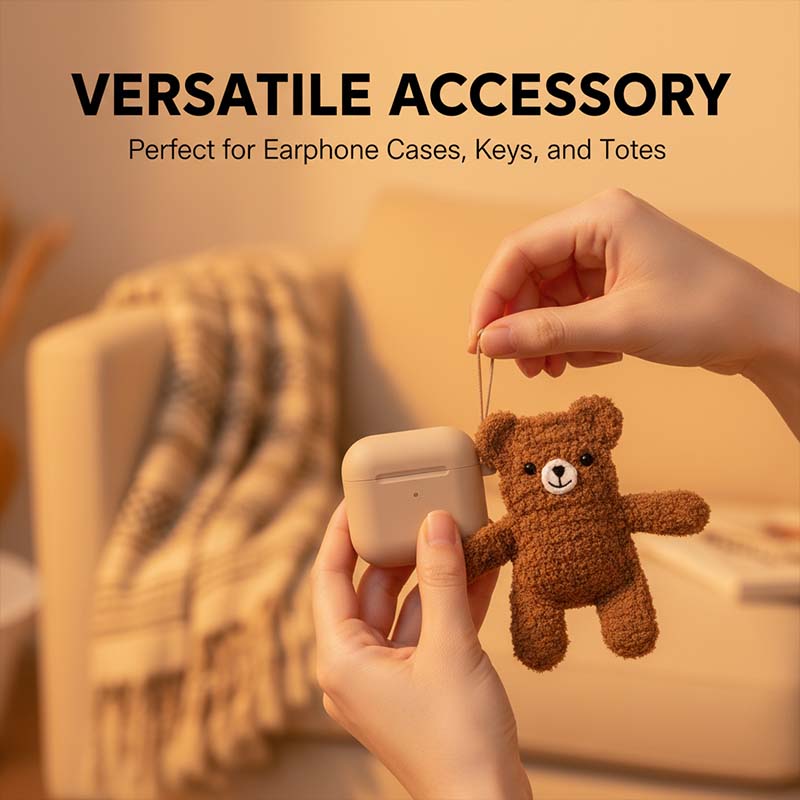 Wool crochet cute headphone bag pendant