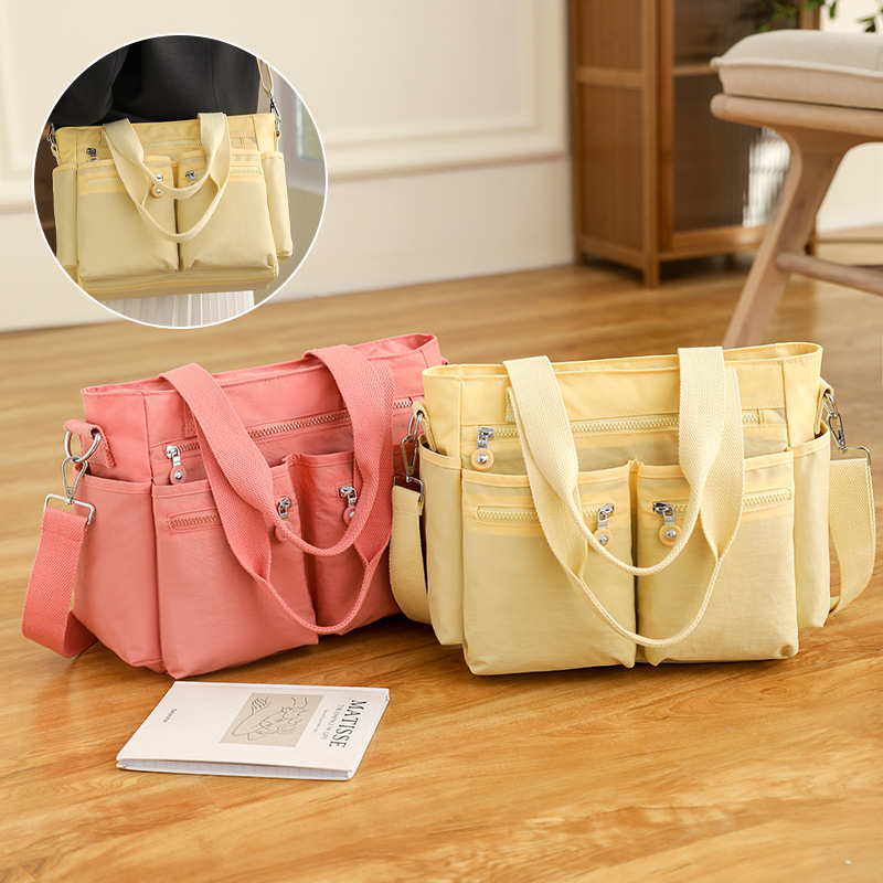 Double Pocket Tote Shoulder Bag