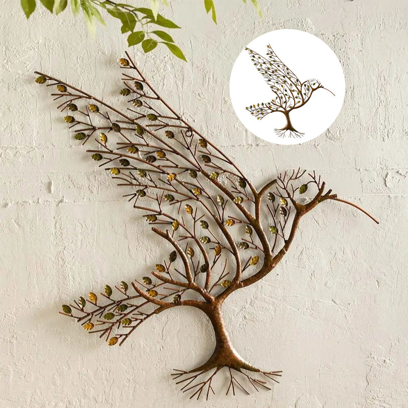 Hummingbird & Twig Metal Wall Decor