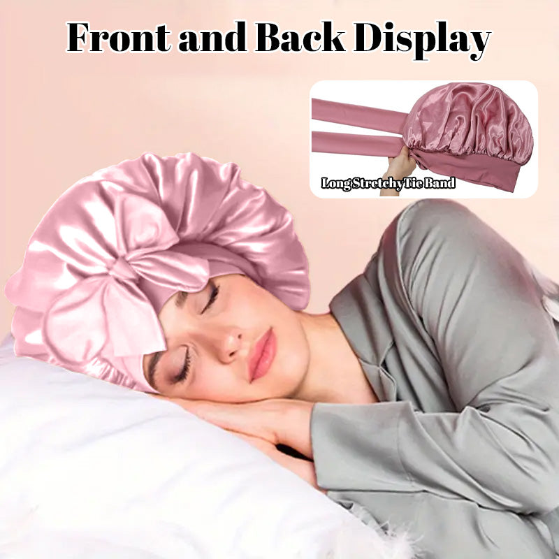 Bow Stretch Wide Brim Floppy Sleeping Hat