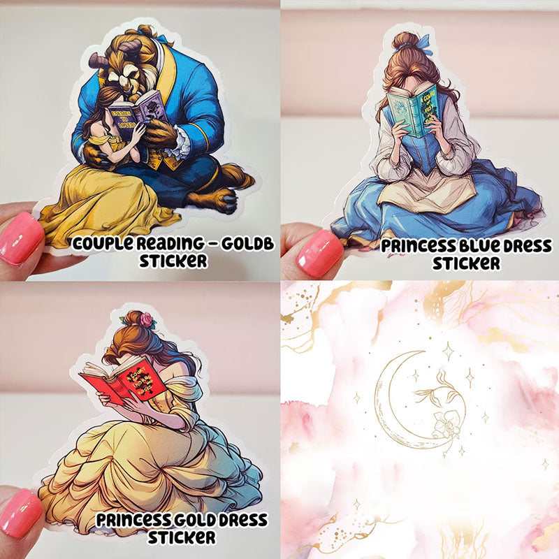 Princess Book Reading Sticker