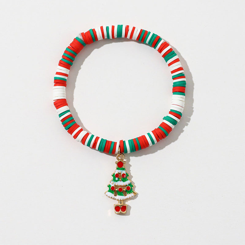 Christmas clay beaded bracelet