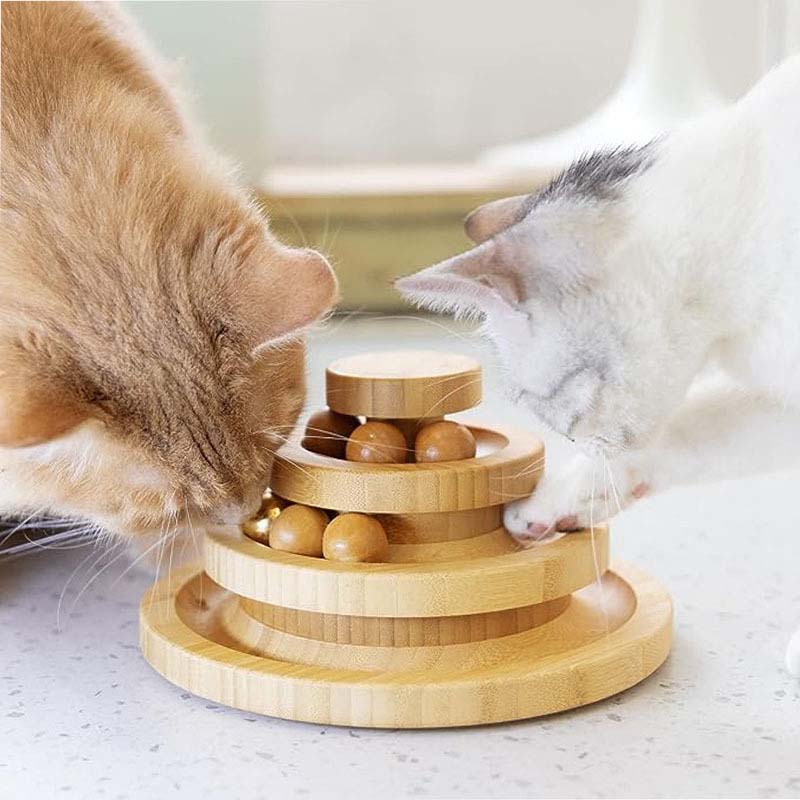 Hand Crafted Interactive Cat Ball Track Tower