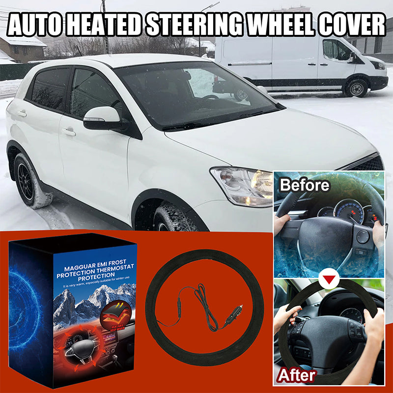 Heated steering wheel cover