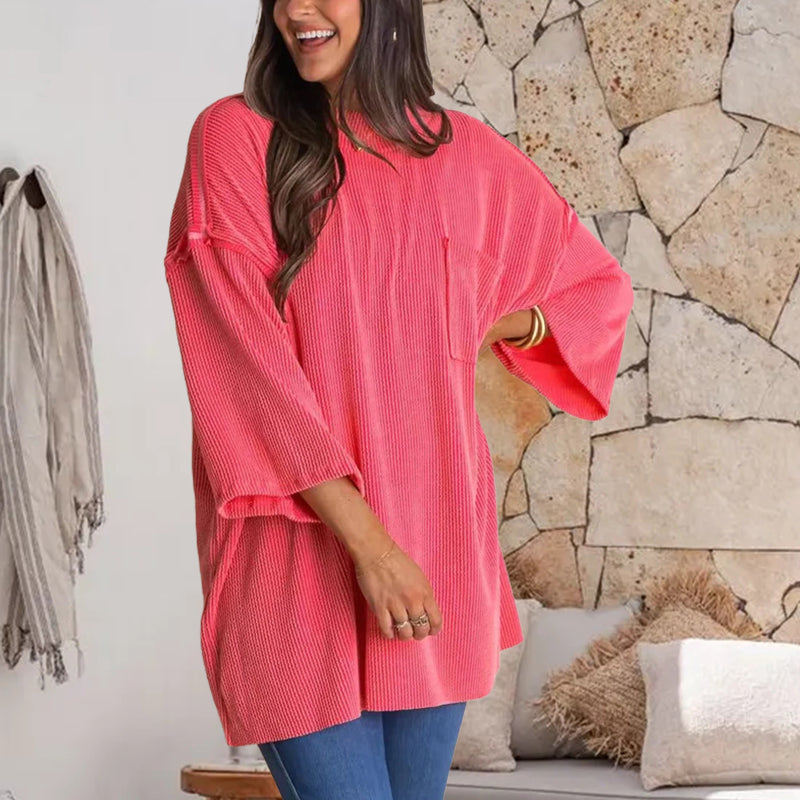New Oversized High Neck Urban Ribbed Top