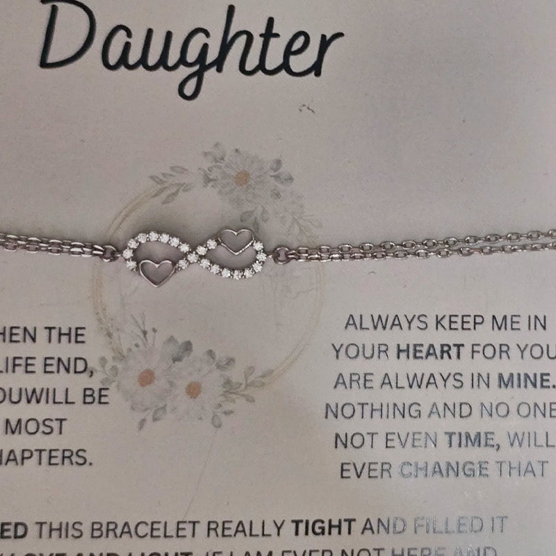 Keep Me In Your Heart - Mom Daughter Infinity Bracelet