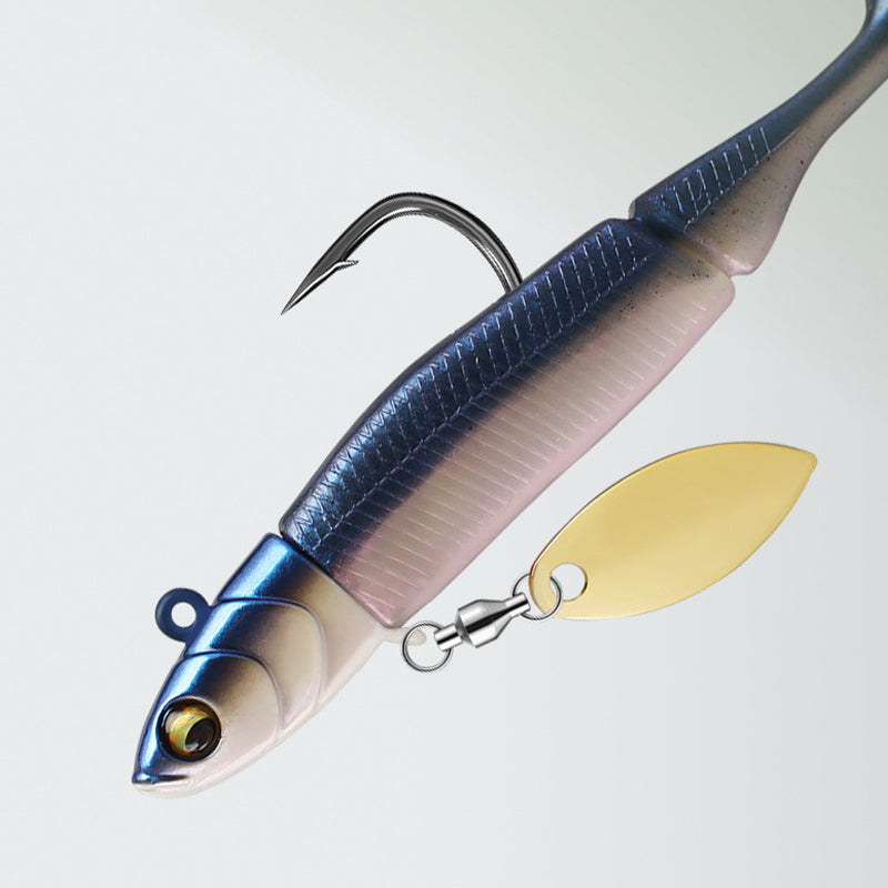 Lead head hook T tail bait, 6 pcs