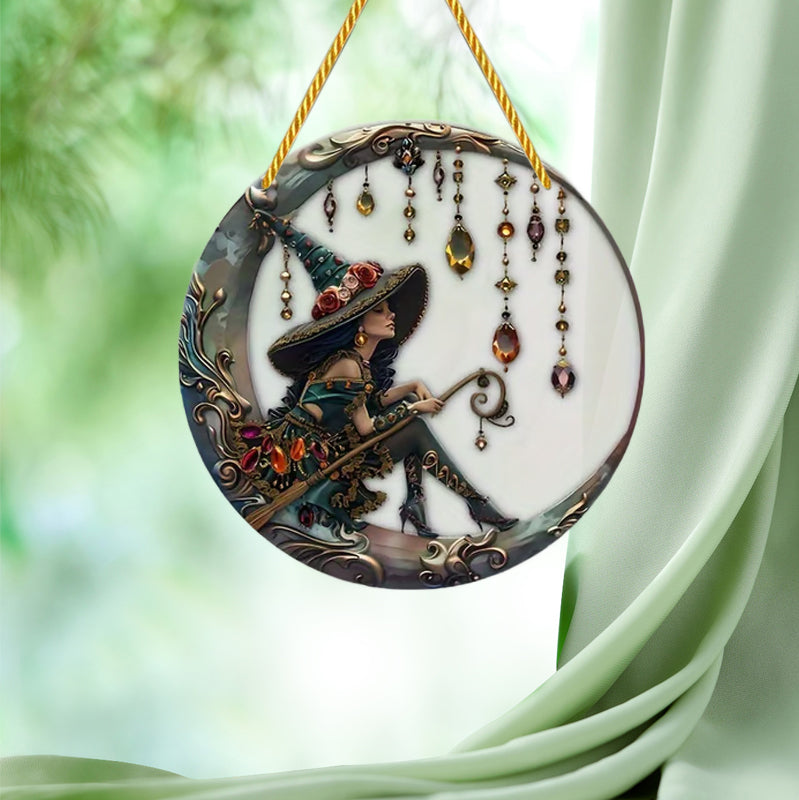 🧙‍♀️Beautiful Witch - Personalized Witch Window Hanging Suncatcher Ornament