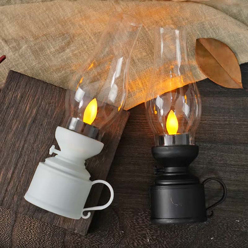 ✨🕯️LED Vintage Kerosene Lamp Electronic Swing Candle