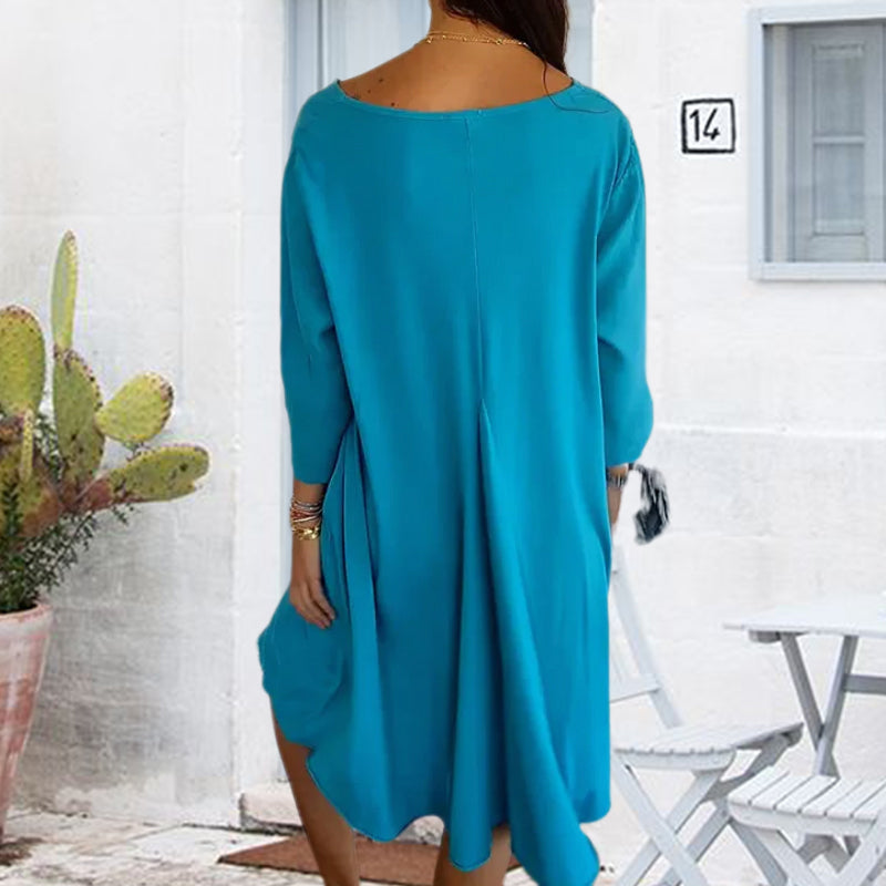 Women's V-Neck Side Pocket Dress