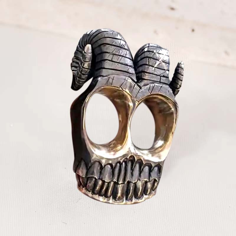 Handmade Ram Horn Skull Knuckles