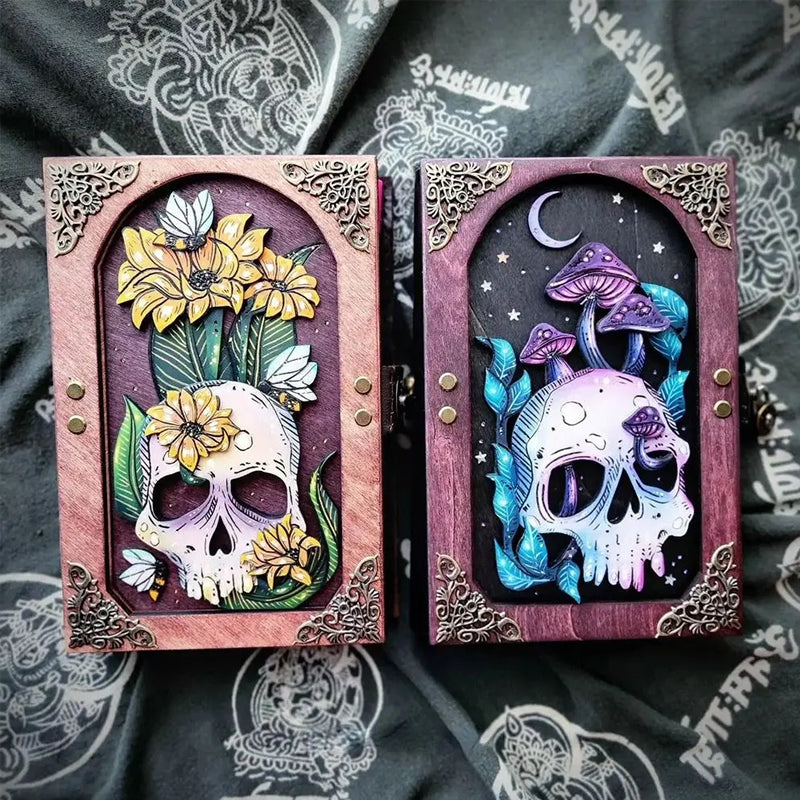Mushroom Sunflower Skull Journal