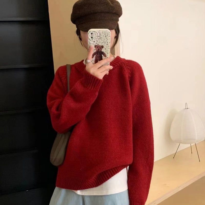 Crew neck candy coloured pullover jumper