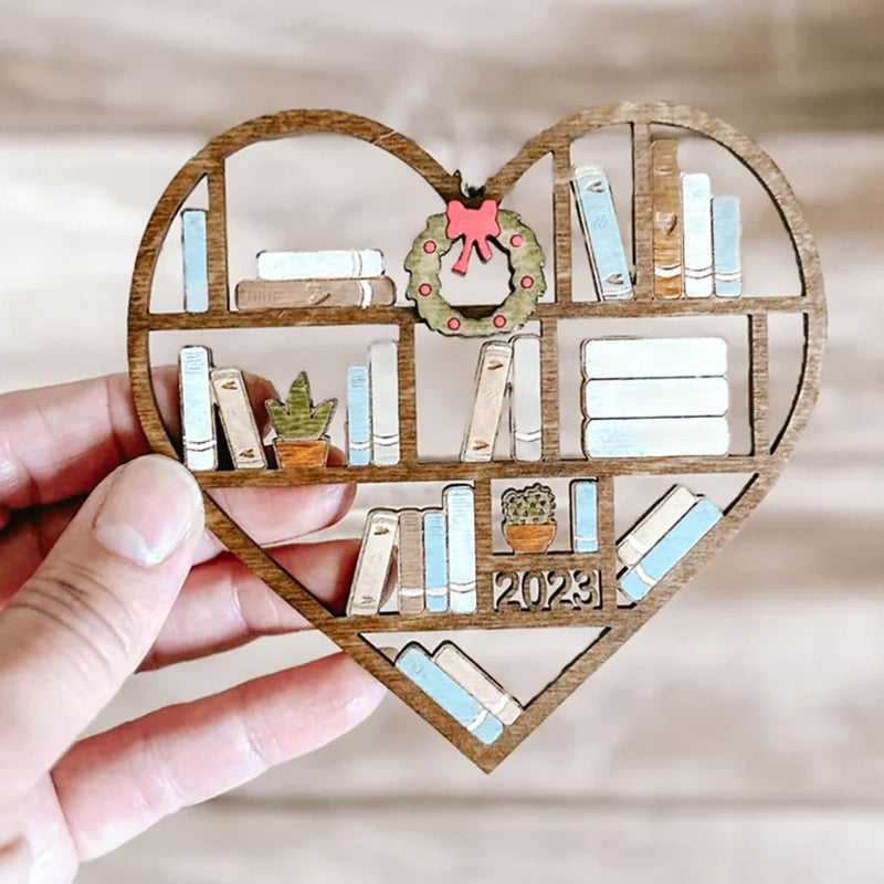 Personalized Heart Bookcase Ornament