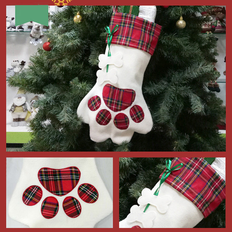 Paw-shaped Christmas Stockings