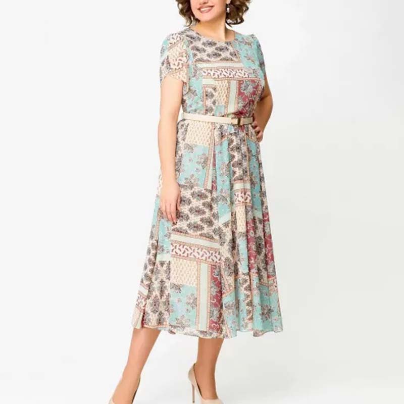 Comfortable and Elegant Patchwork Printed Dress