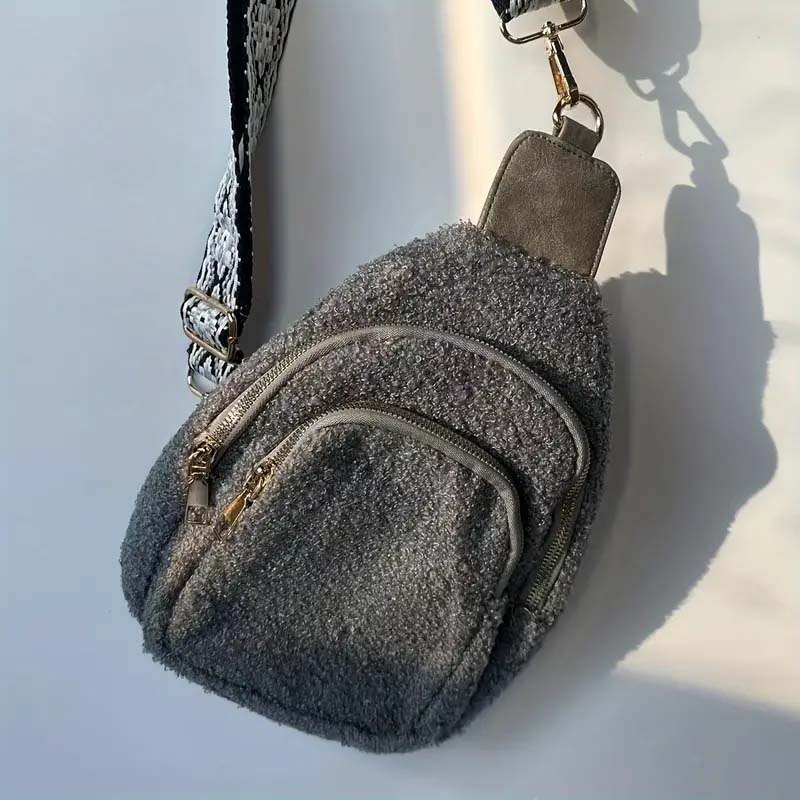 Autumn and winter plush messenger bag